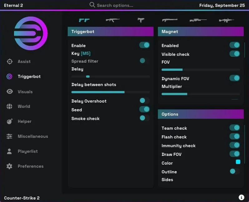 Eternal 2 Triggerbot menu